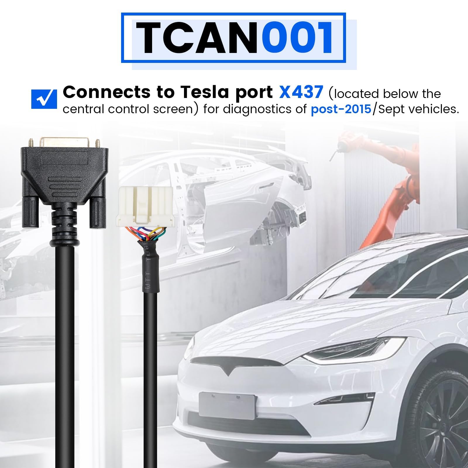 Set di cavi diagnostici per Tesla S/X, OBD2 strumenti diagnostici adattatori per tablet Autel MaxiSYS 909/919/908SPro/Elite/Elite II/Ultra