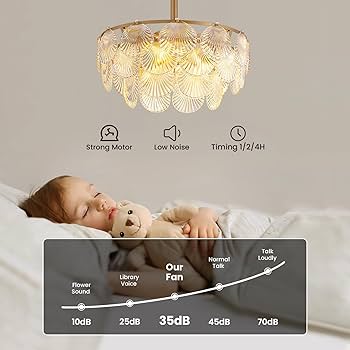 NOXARTE 22 Inch Crystal Ceiling Fan with Light, Multi-Tier