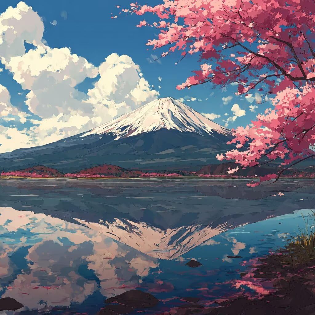 Mount Fuji diamentowe zestawy artystyczne dla dorosłych, malarstwo diamentowe, japońskie kryształowe zestawy artystyczne, dla dorosłych, początkujących, pełne okrągłe wiertło, klejnot, zestawy do
