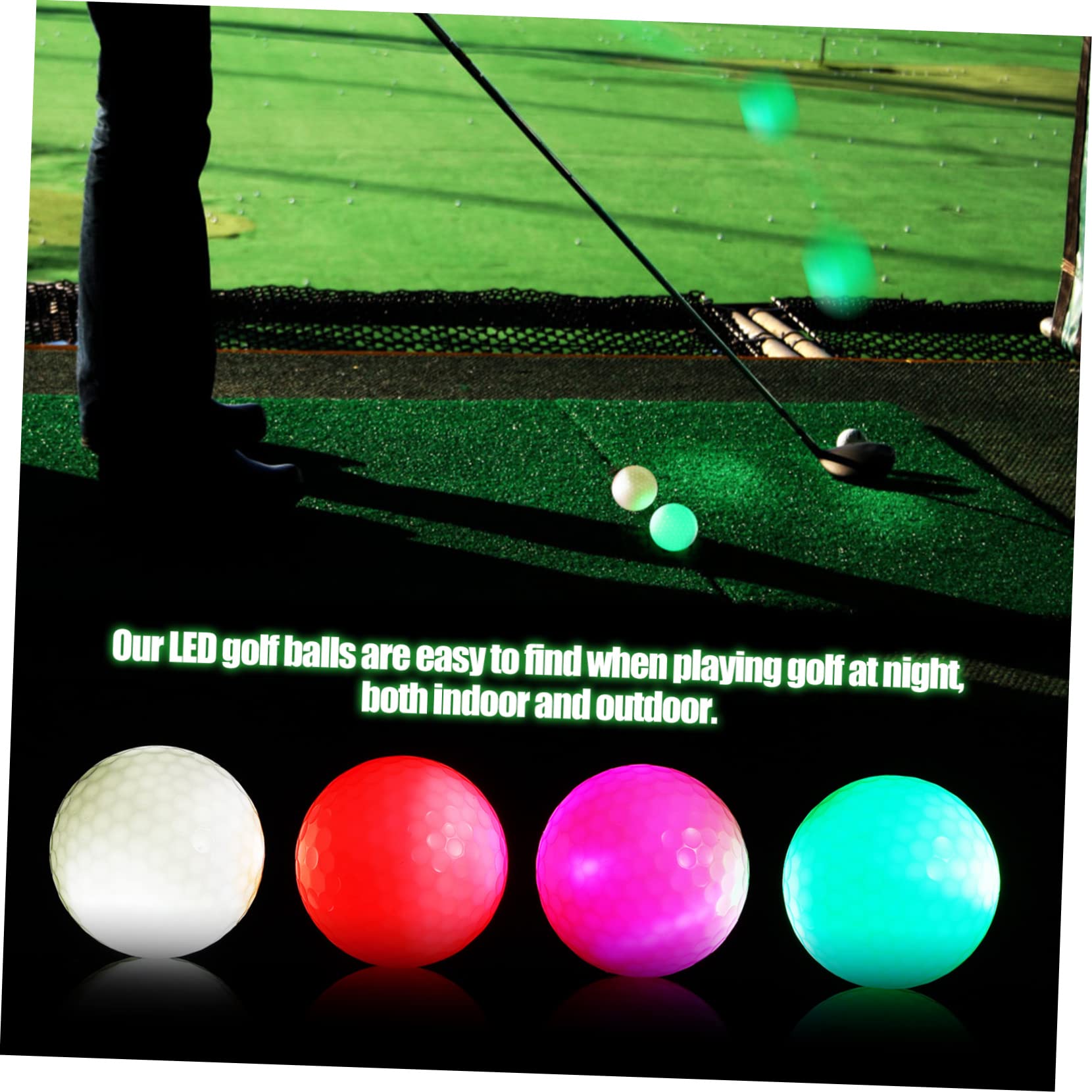 Sosoport 8piezas Bolas De Golf Led Brillantes Pack De Unidades para Jugar y Entrenar La Noche para Golfistas y Diversión El Campo