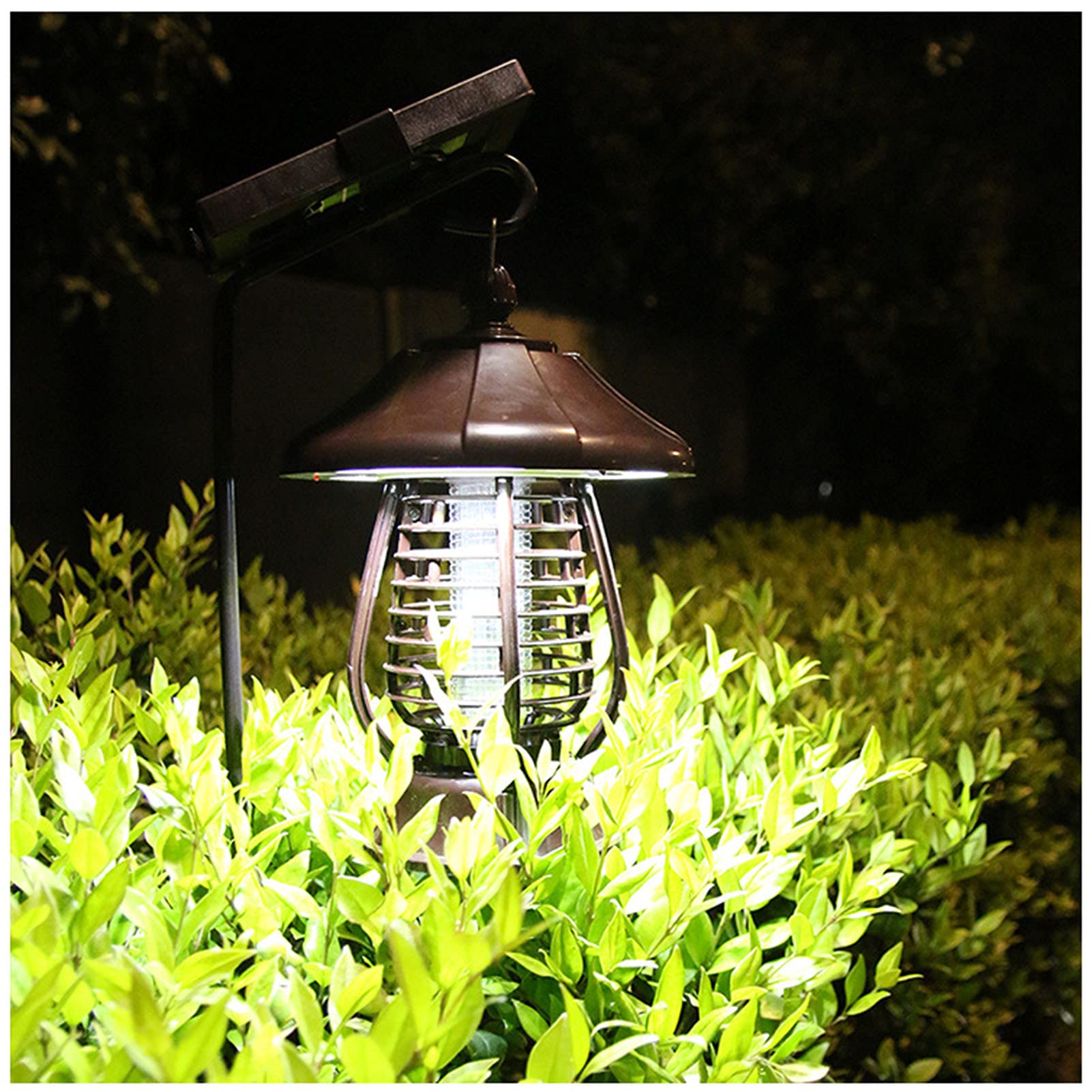 TEmkin Lampada antizanzare elettrica Portatile ad energia Solare, lampade solari antizanzare, Lampada da Giardino antizanzare da Appendere/Esterno/Giardino/Lampada antizanzare