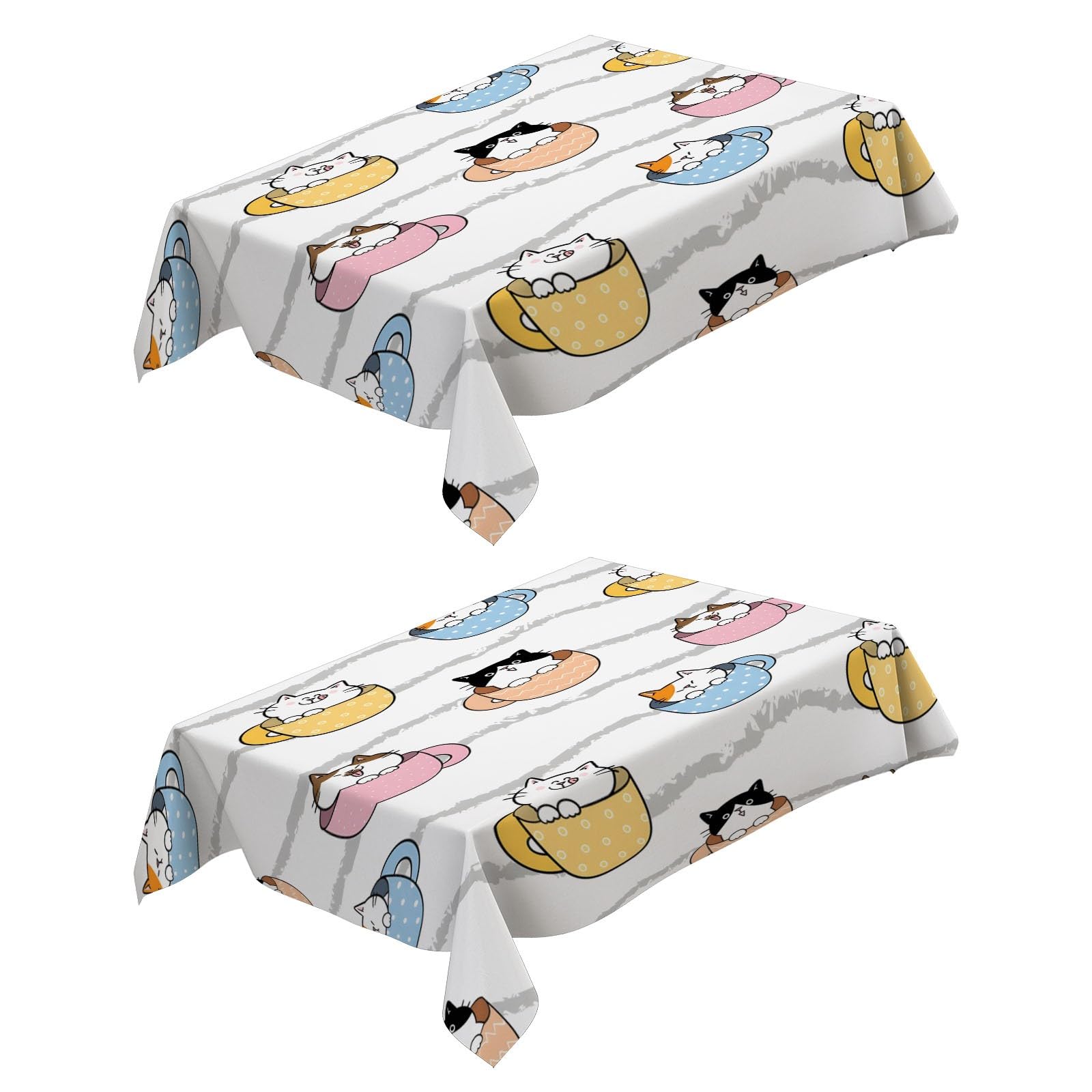 Nappe de table imperméable chat dessin animé pour repas de famille et goûter d'anniversaire