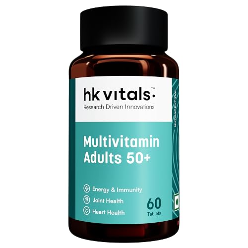 hk vitals Multivitamin Adults 50+ (60 Tablets) | Daily Multivitamin for Men & Women | Healthy Ageing | For Joints, Heart, Gut, Eye, Cognition & Energy