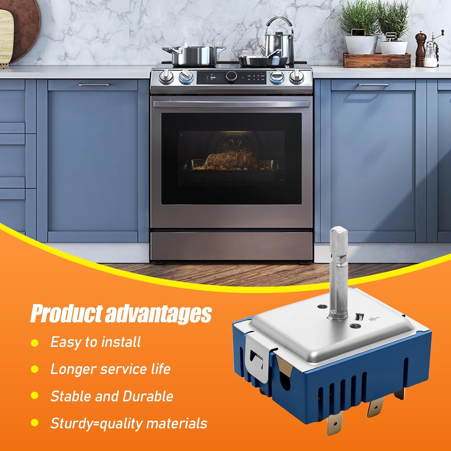 Replacement Triple Burner Switch DG44-01007B DG44-01007A PER001-13 T, Replacement for Samsung Stove, Replaces PER001-03 T, 160817, High-Performance Regulator for Accurate Temperature Control