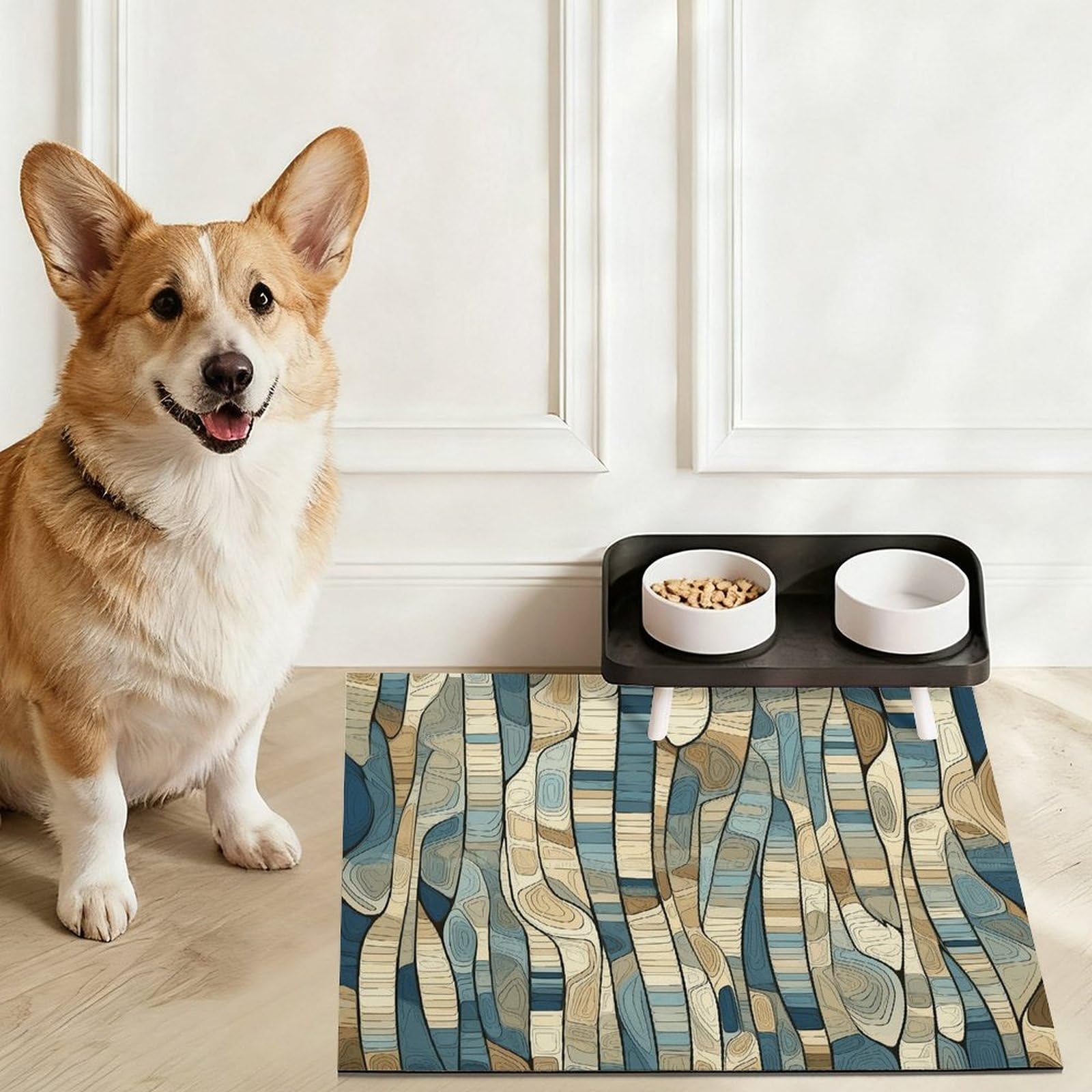 Tapis de nourriture pour chat - Tapis d'alimentation antidérapant - Facile à nettoyer pour la nourriture et l'eau - 61 x 81,3 cm