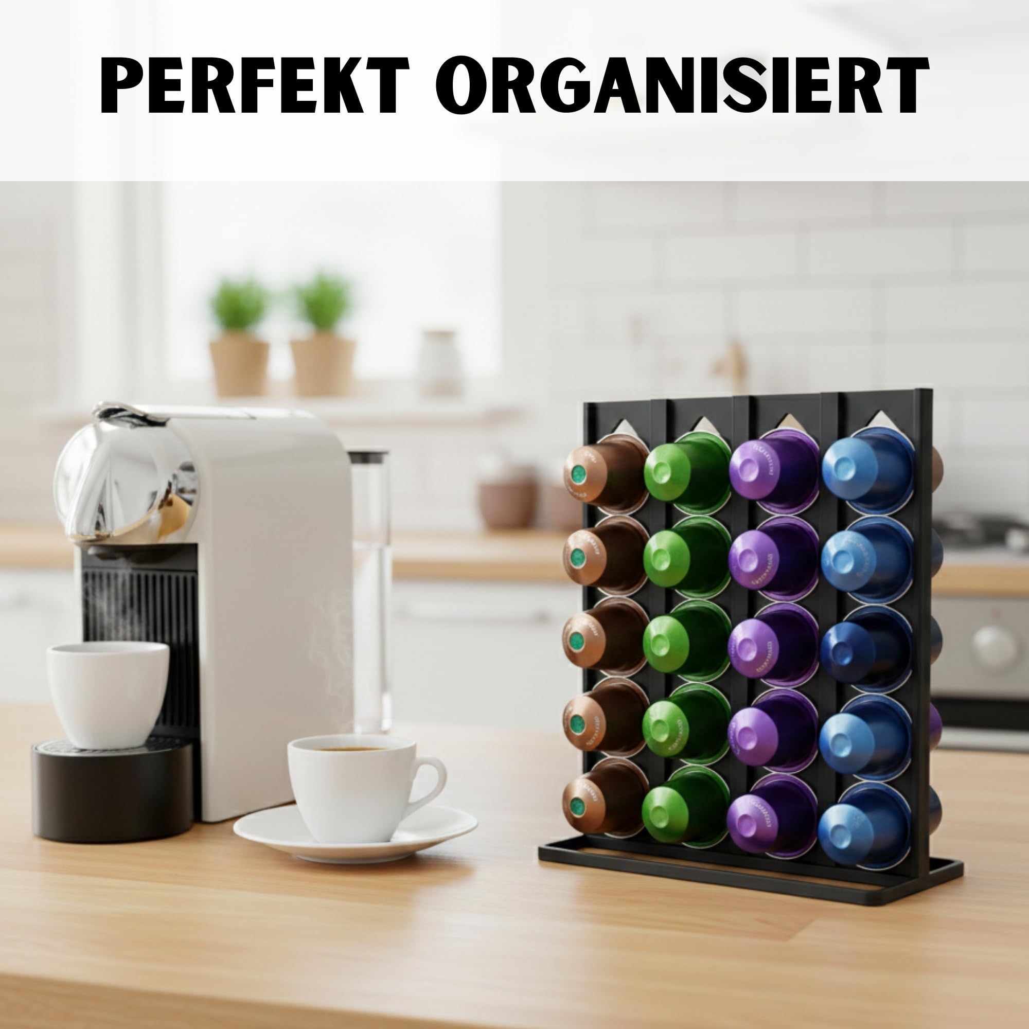ULROAD Portacapsule Per Nespresso Da 40 Capsule | Made In Germany, Salvaspazio, 19x16x7.5 Cm | Dispenser Compatto Per Caffè
