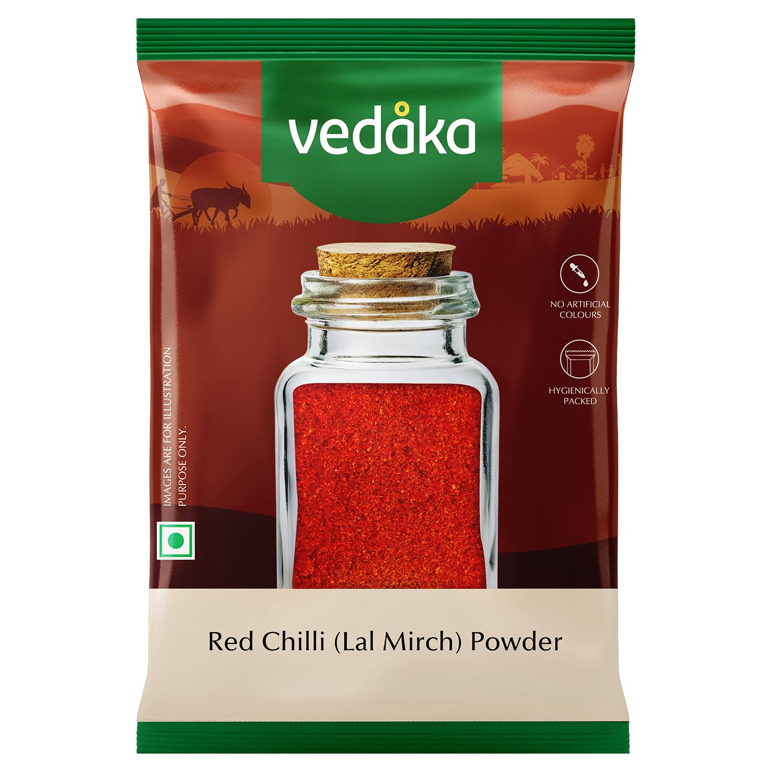 Amazon Brand - Vedaka Red Chilli (Lal Mirch) Powder, 200 g