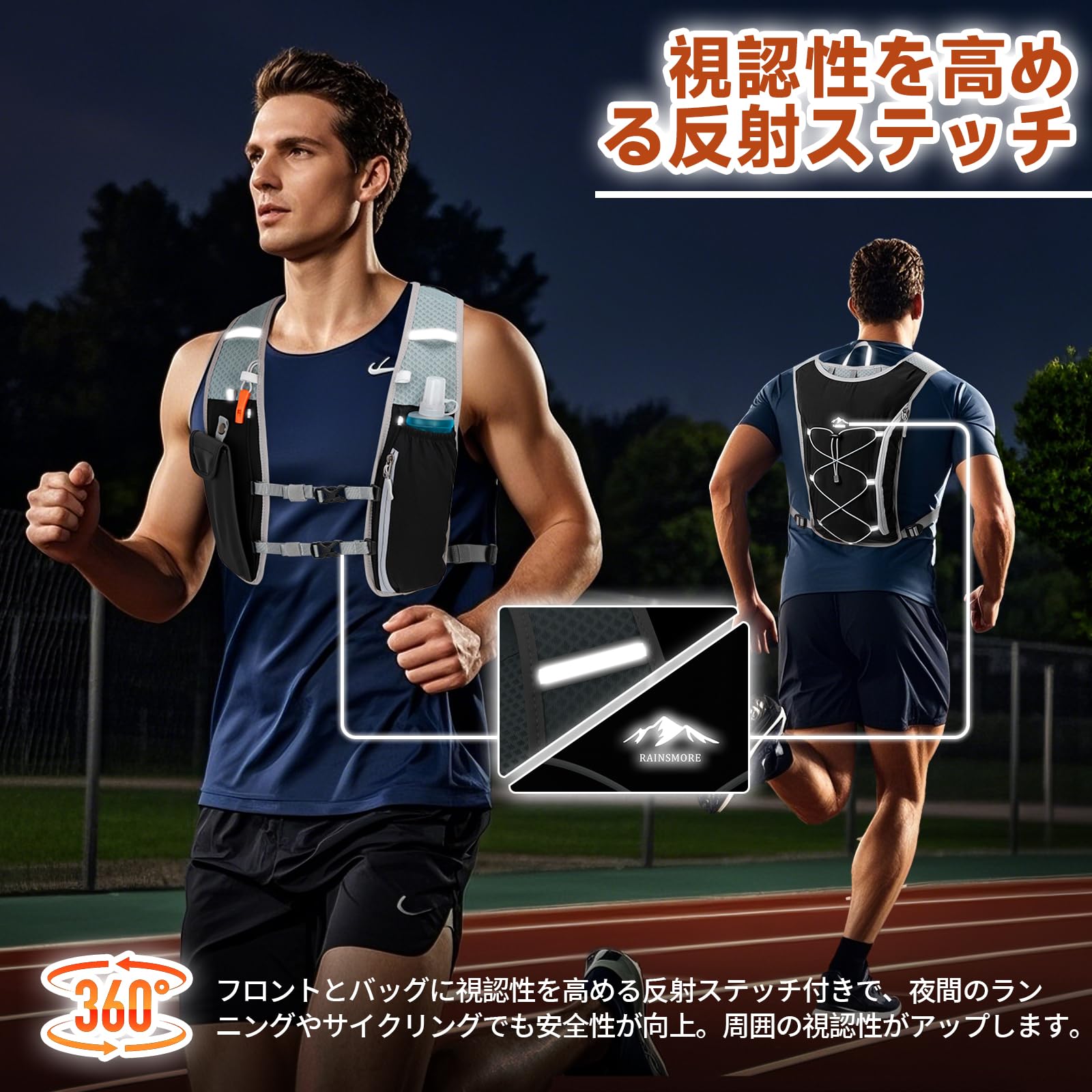 Amazon.co.jp: [RAINSMORE]ランニング リュック バッグ 超軽量