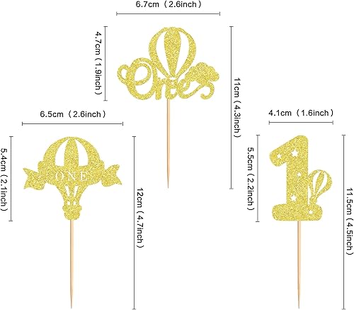 Miniatura 10 de Ercadio Paquete de 24 globos aerostáticos para cupcakes, globos con purpurina rosa, un globo para magdalenas, 1 selección de cupcakes para globos de