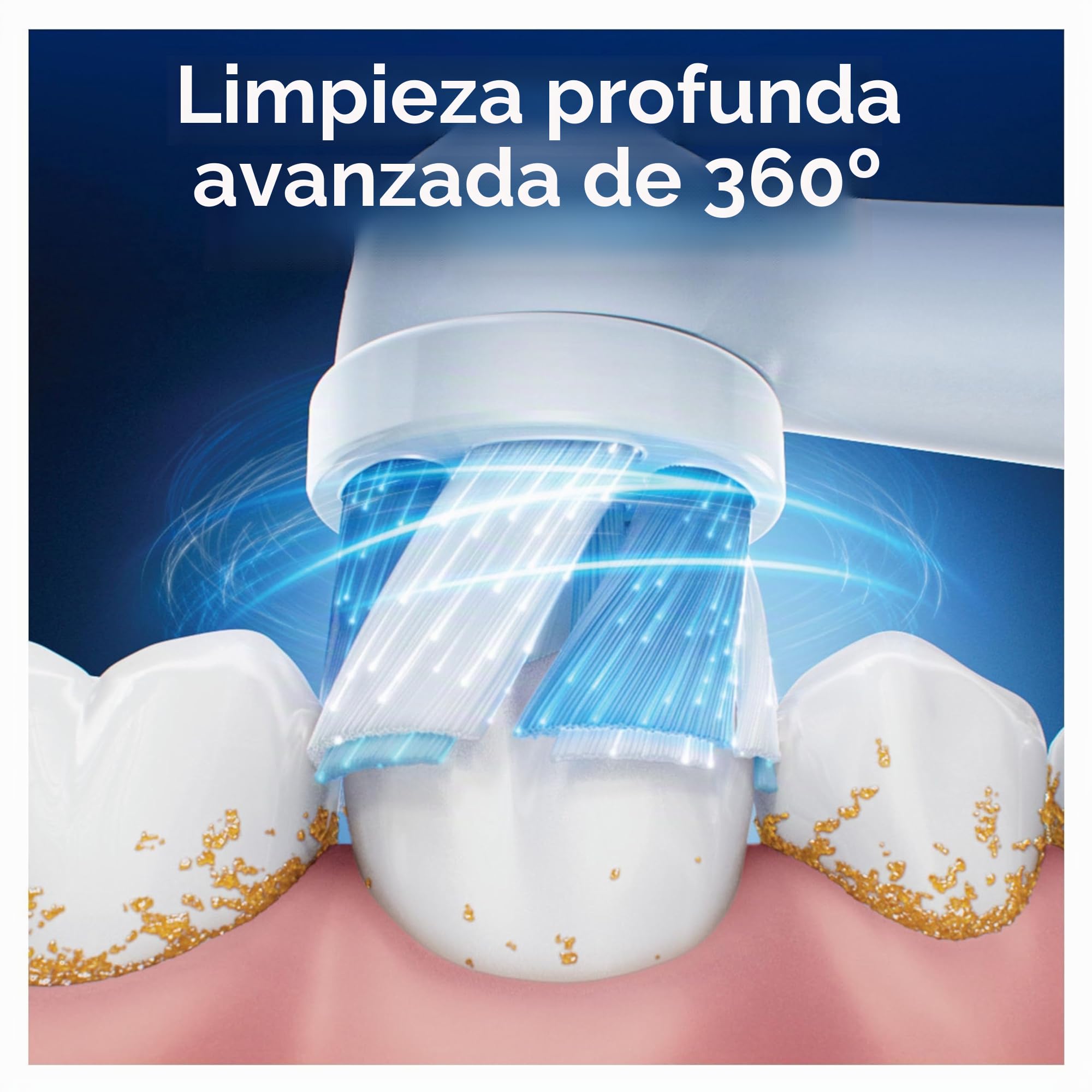 Oral-B - Juego de 8 cepillos de repuesto para cepillos limpios, automáticos, blancos, cepillado profundo, eliminación de placa dental, cepillo redondo para cepillos eléctricos oral B iO