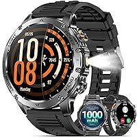 Karchilor Smartwatch Uomo Militare con 1000mAh/Chiamate/Torcia LED