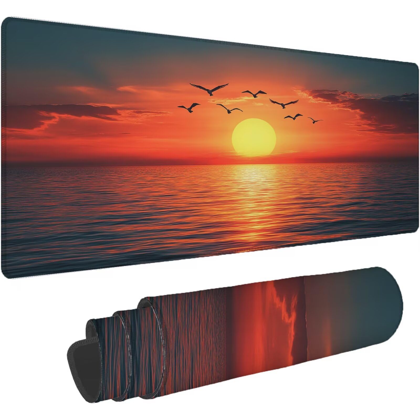 Podkładka pod mysz dla graczy spalona pomarańczowa podkładka pod mysz XXL 1600 x 800 mm mata biurkowa podkładka pod mysz zwierzę wodoodporna podkładka pod mysz do gier szyte krawędzie poprawia