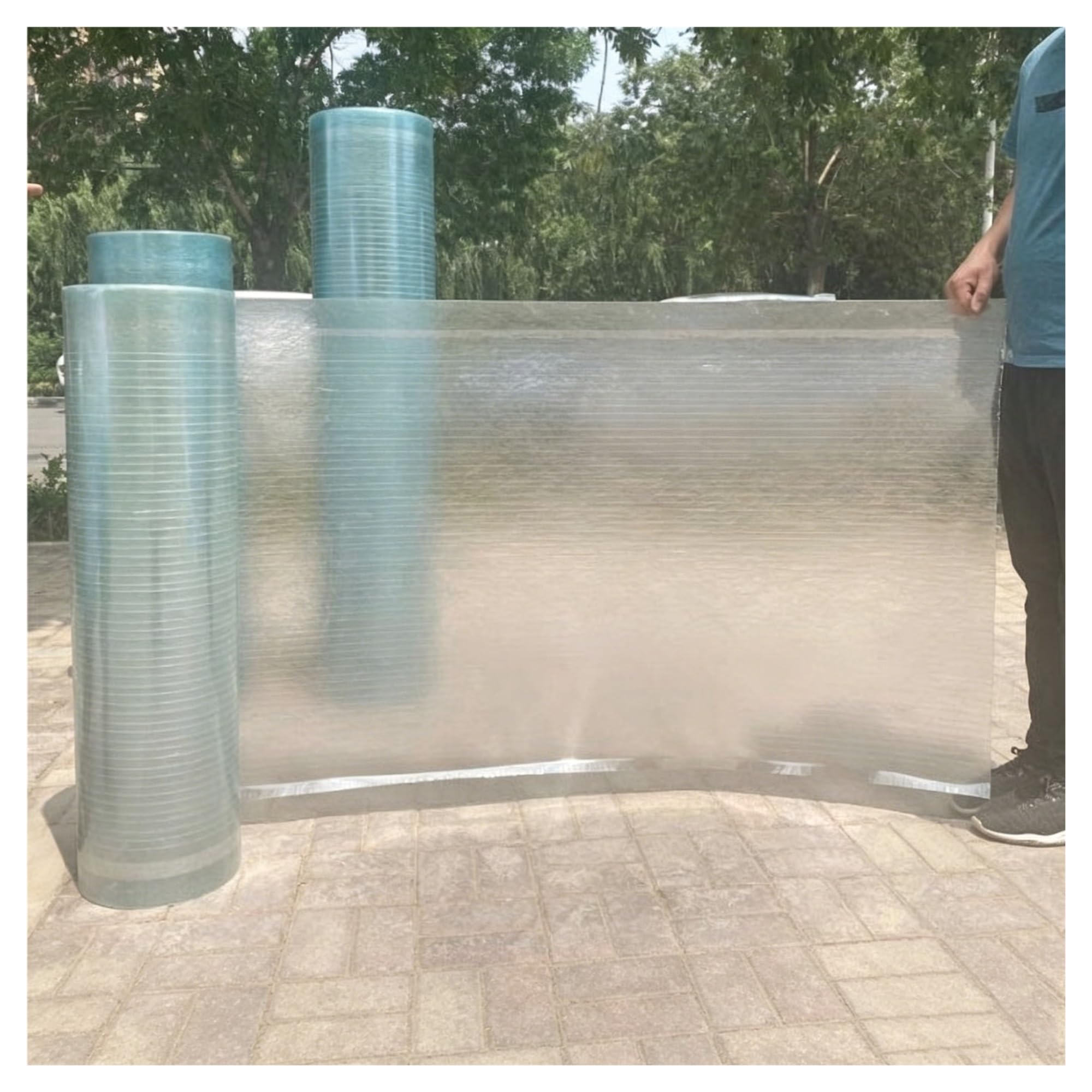 Rollo de Policarbonato para Techos LáMina de Techo Transparente Policarbonato Paneles Plástico Resistentes A Los Rayos UV para Jardinería, Agricultura Y Marquesinas