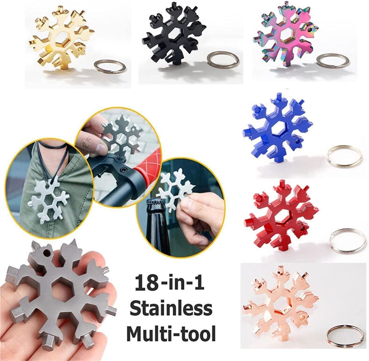 Schneeflocken-Schraubenschlüssel, Schneeflocken-Multitool, Schraubendreherschlüssel(Colour)
