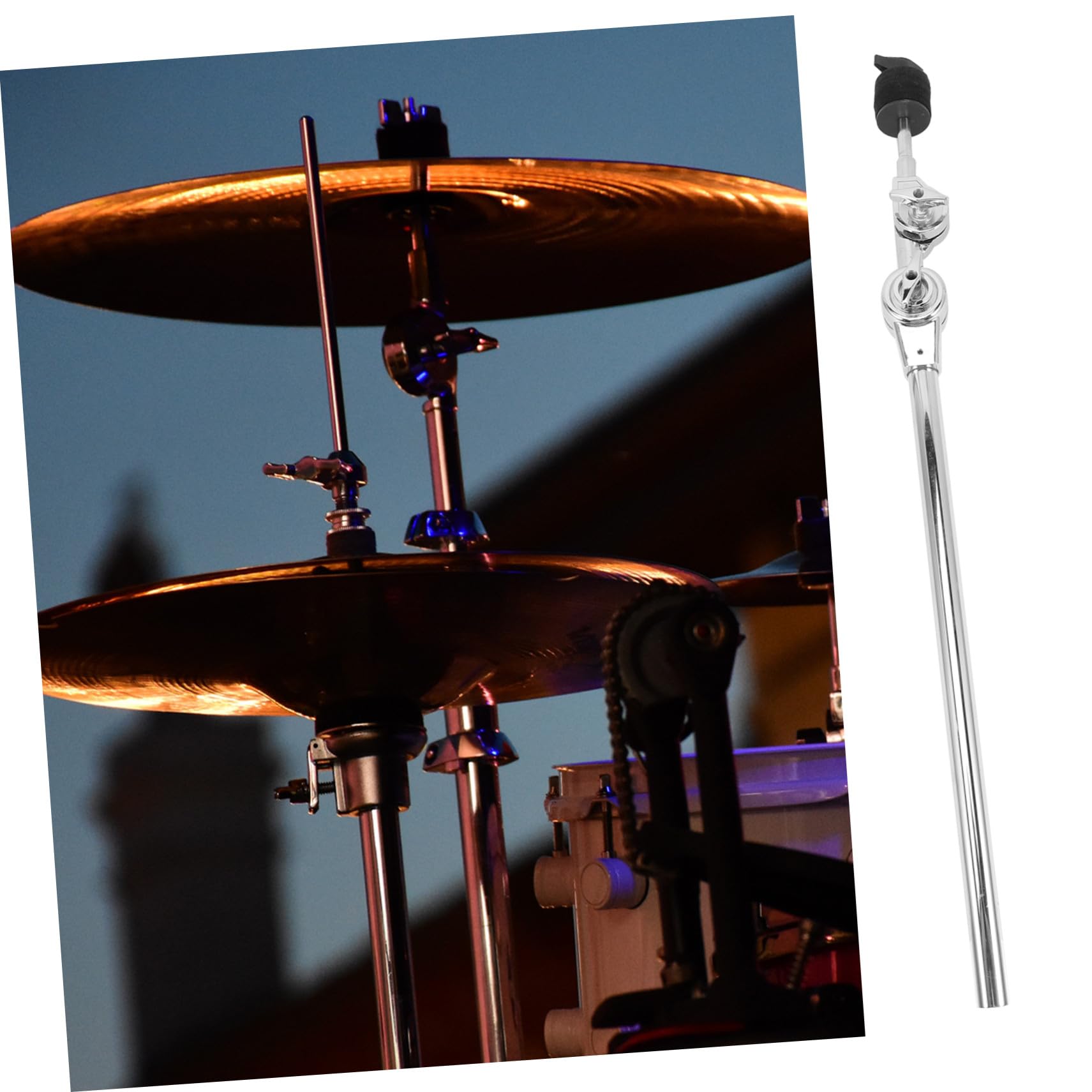 Beaupretty Soporte de Clip de Extensión para Platillos Brazo de Soporte Metálico Ajustable de Instrumento de Percusión para Escenario de Batería