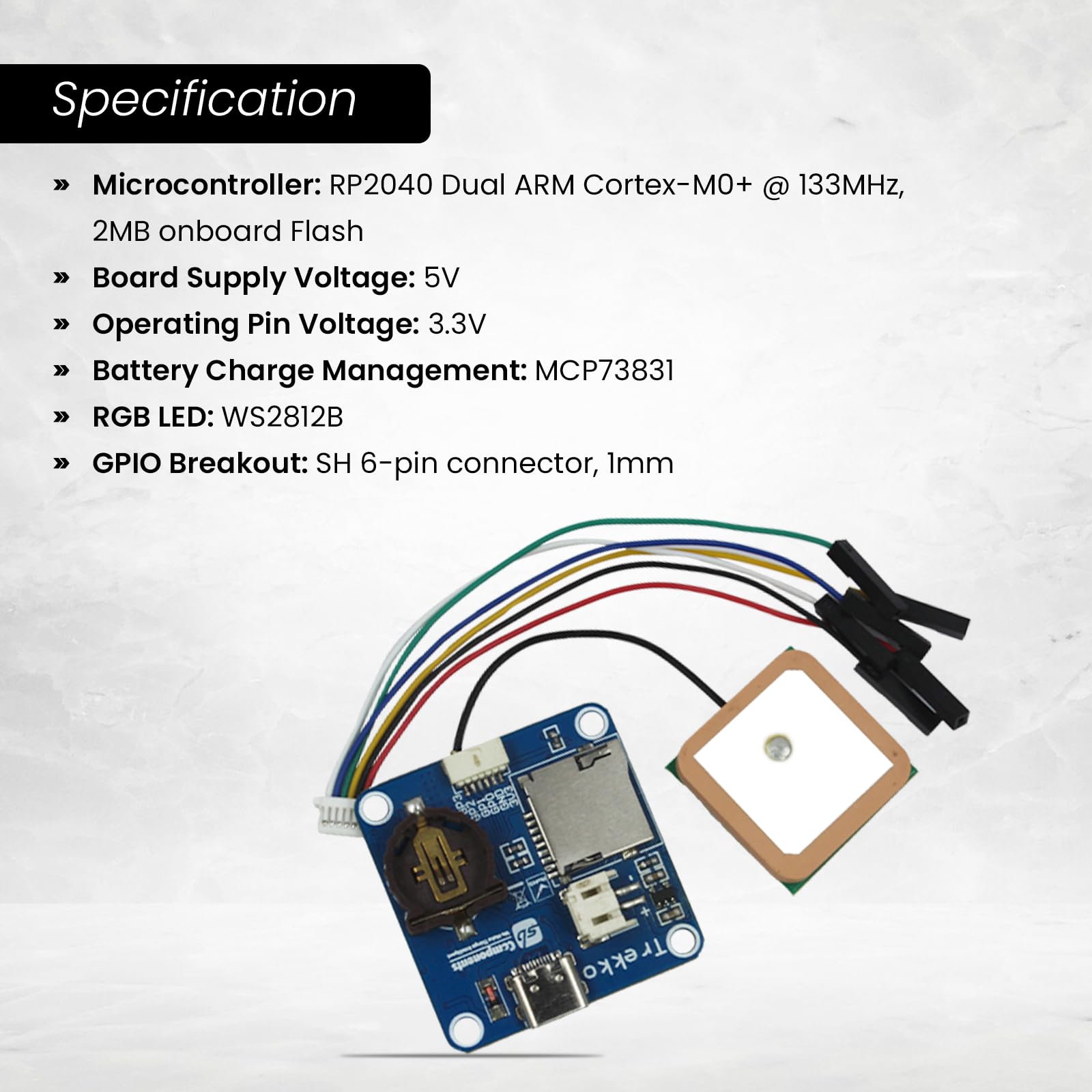 sb Components Rejestrator GPS Trekko Pico zasilany przez Pico RP2040 obsługuje systemy Multi-GNSS moduł GPS do śledzenia lokalizacji geograficznej