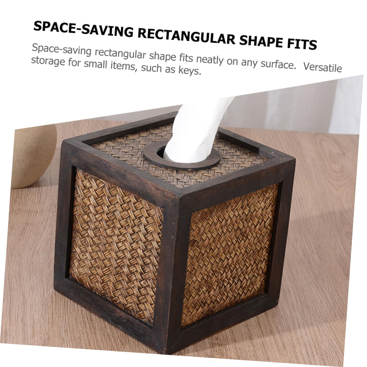 ULTECHNOVO Tissue Box Aus Handgewebtem Rattan Quadratischer Dekorativer Taschentuchhalter Für Bad Büro Und Wohnräume Stilvoller Aufbewahrungskorb Für Papiertücher Und Kleine Gegenstände