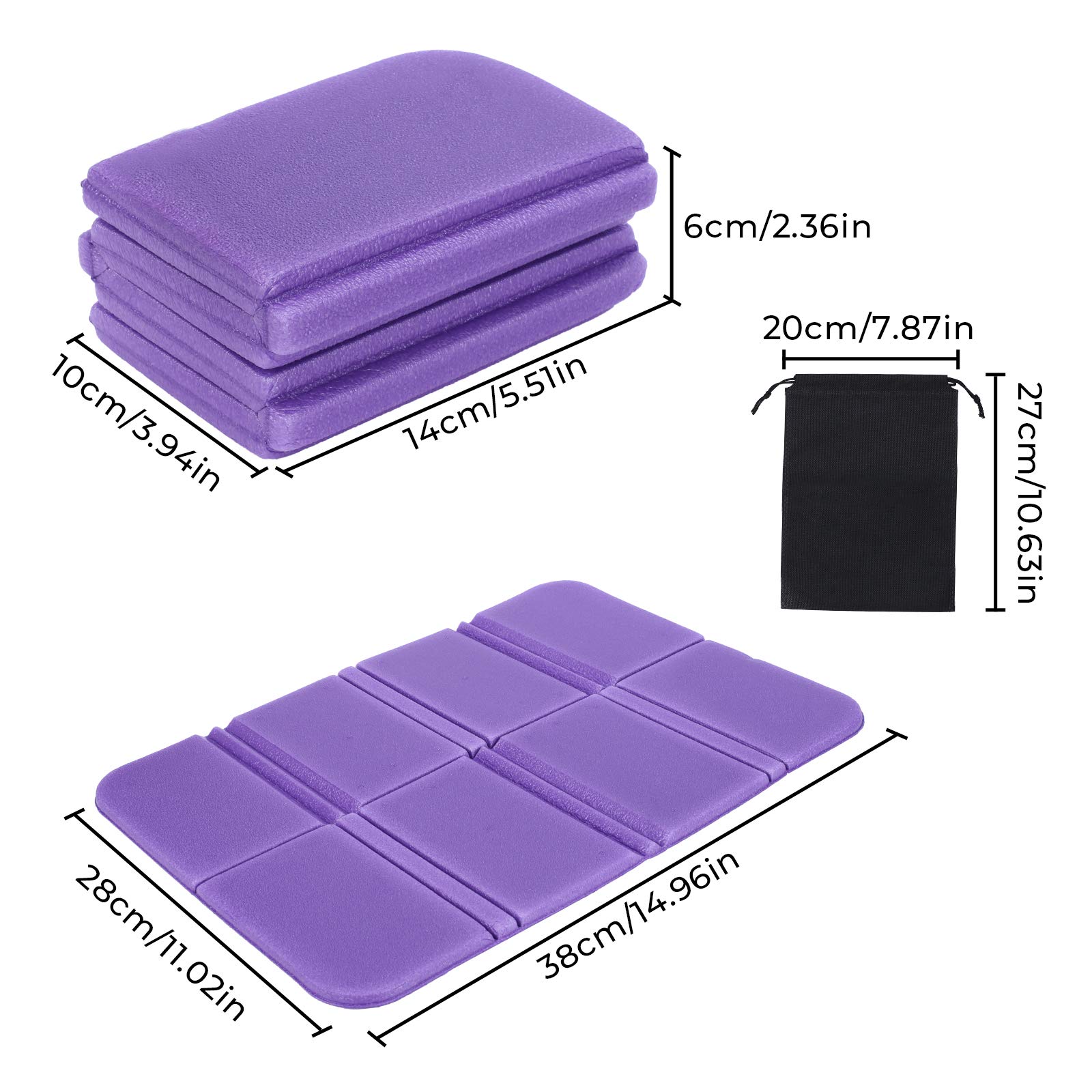 MIZOMOR 2Pcs Portable Lightweight Mini Waterproof Folding Mat Foam Sitting Pad XPE Seat Mat Outdoor Seat Mat Folding Seat Cuchion for Outdoor Camping Hiking Backpacking Mountaineering Picnic 2 Bags