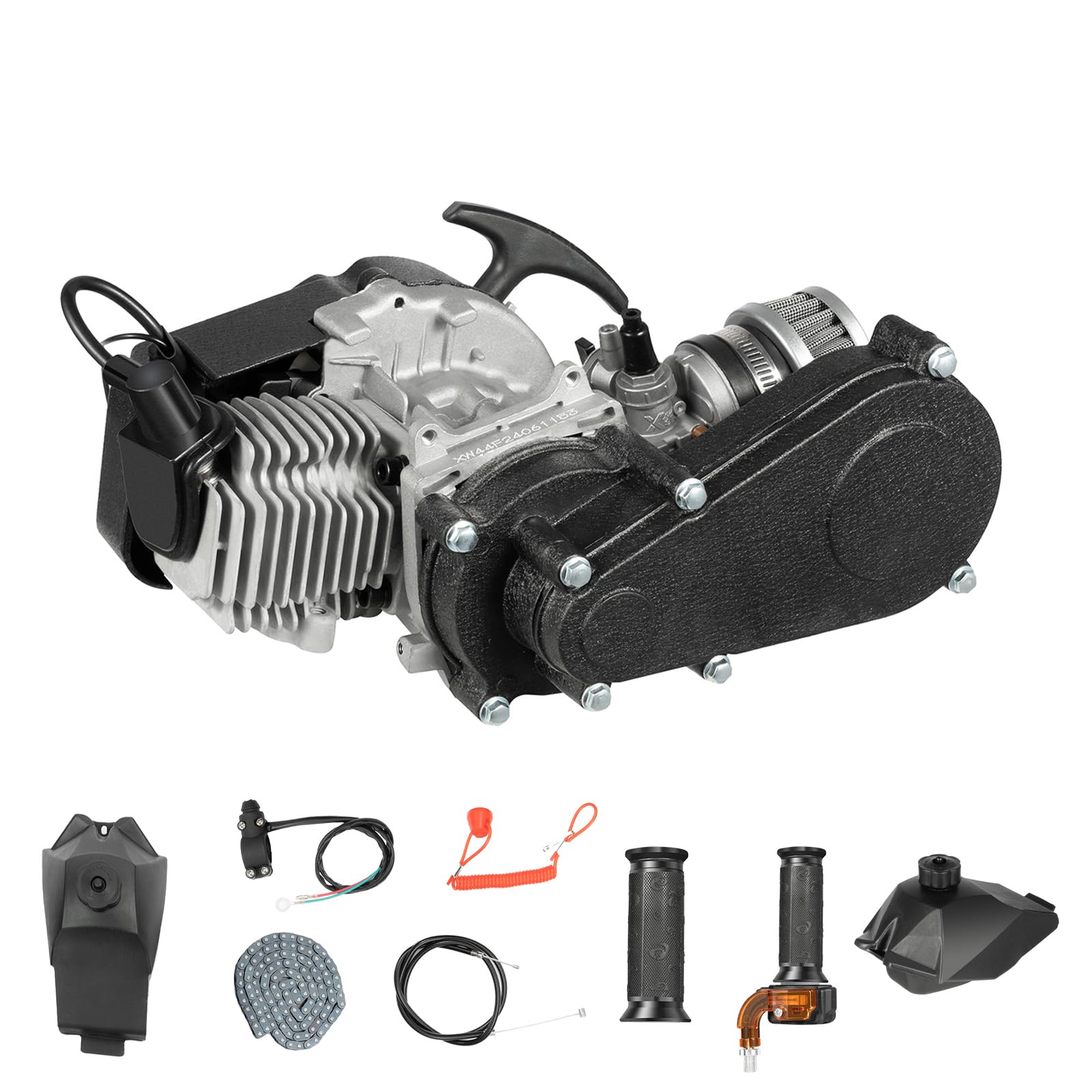Moteur monocylindre complet 2 temps 49 CC pour Pocket Bike Mini Dirt Bike, moteur à essence monocylindre refroidi par air, Pull Start Mini Dirtbike