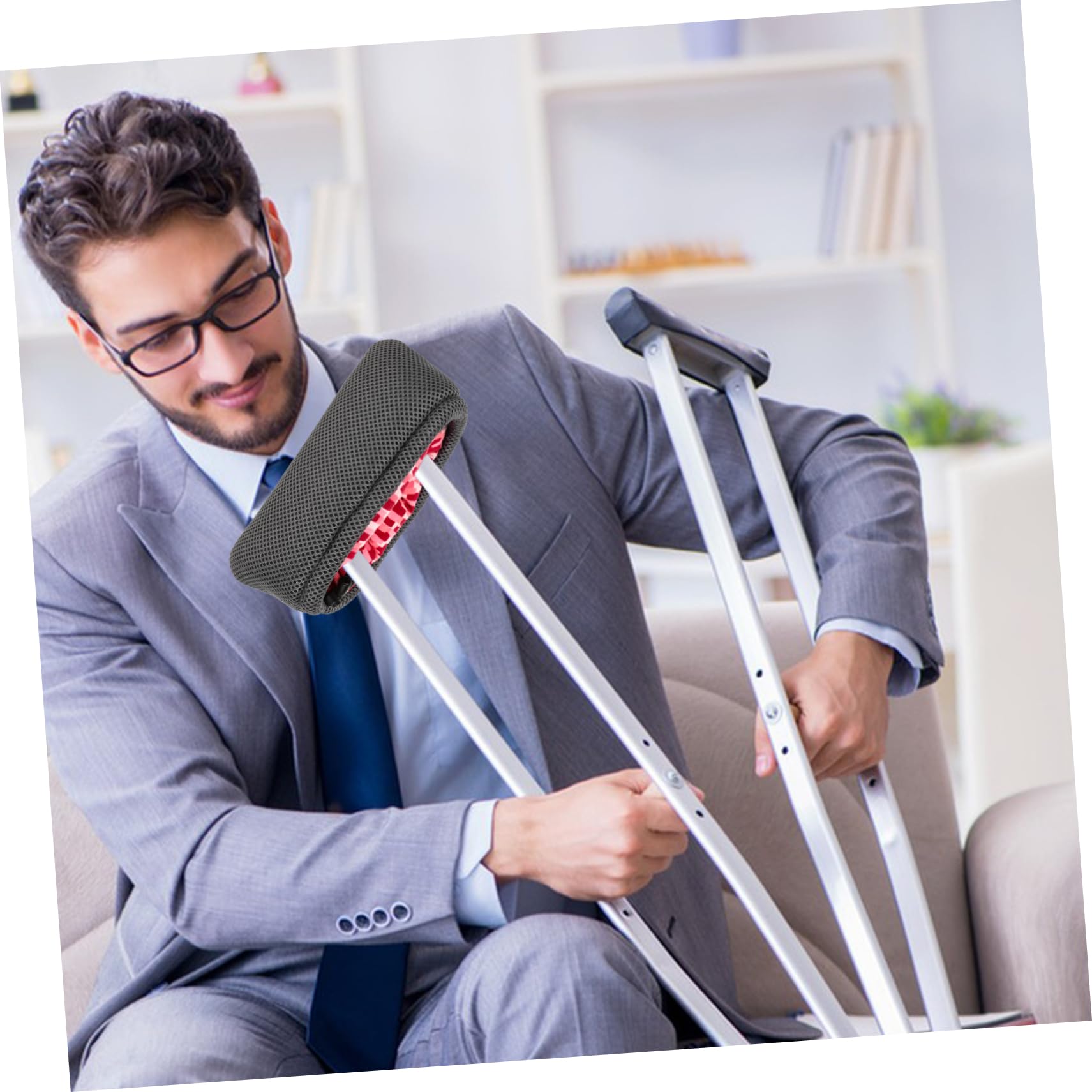 FRCOLOR 5 Pares De Muletas Para Axilas Uso Diario Muleta Cubierta Transpirable Para Las Axilas Cubierta Engrosada Para Las Axilas Uso Diario Suministro De Muletas Accesorio Para