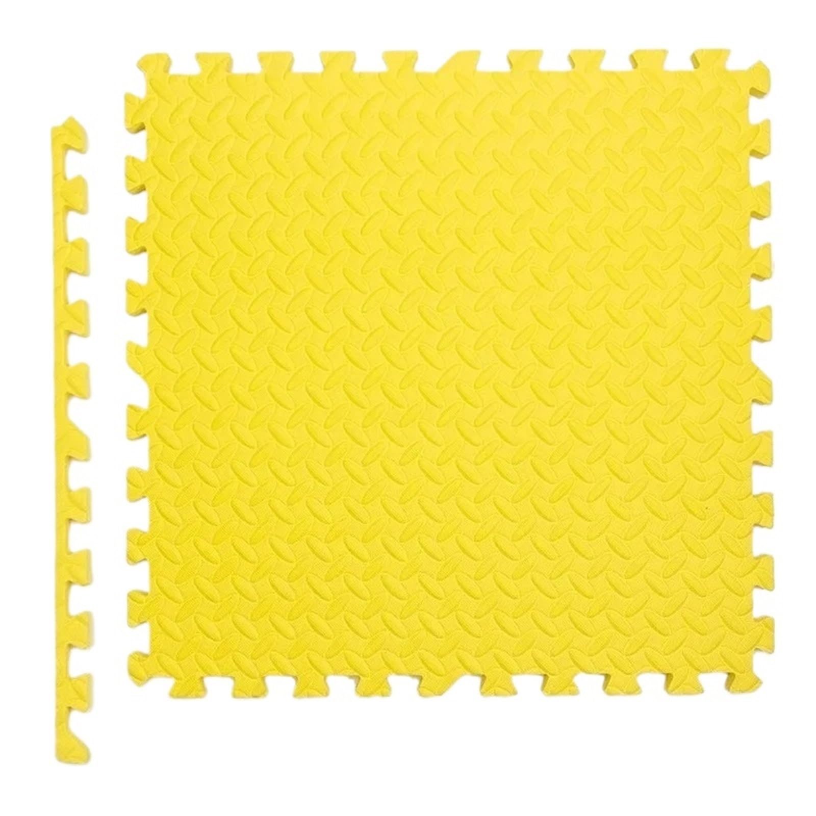 Losetas De Caucho 4~20 Piezas de baldosas entrelazadas EVA, esteras Antideslizantes for Gimnasio en casa(Yellow-30x30cm,12PCS)