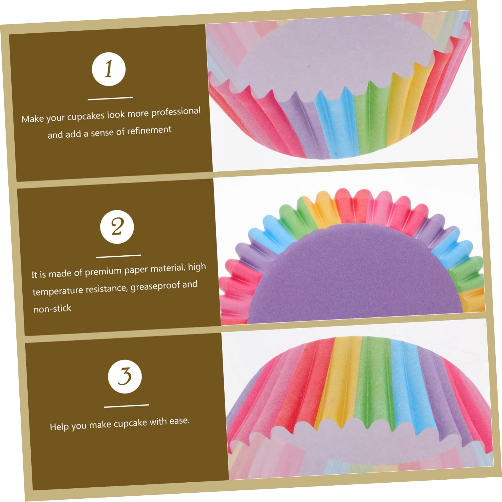 Capacillos de Papel para Cupcakes 1000 Piezas de Papel | Antigrasa, Textura Resistente, Aptos para Hornear, Uso en Bodas Caramelos