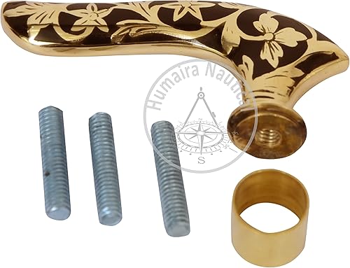 Humaira Nautical Bastón de madera antigua con mango de latón de diseño vintage, regalo victoriano