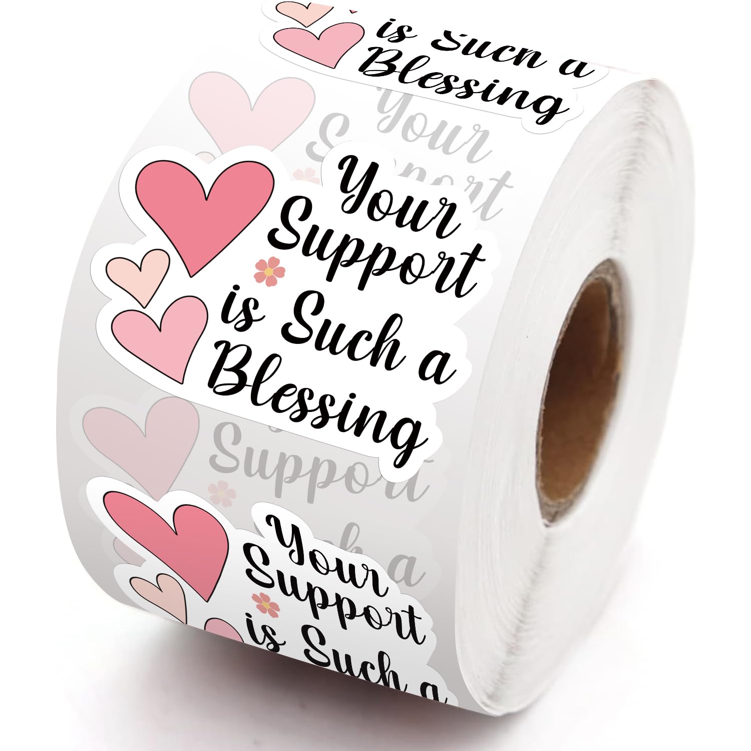 Your Support is Such a Blessing 500 Pack of 1.5 Inch Stickers - Perfect for Small Businesses and Small Shops as Thank You and Packaging Gift Wrap Stickers