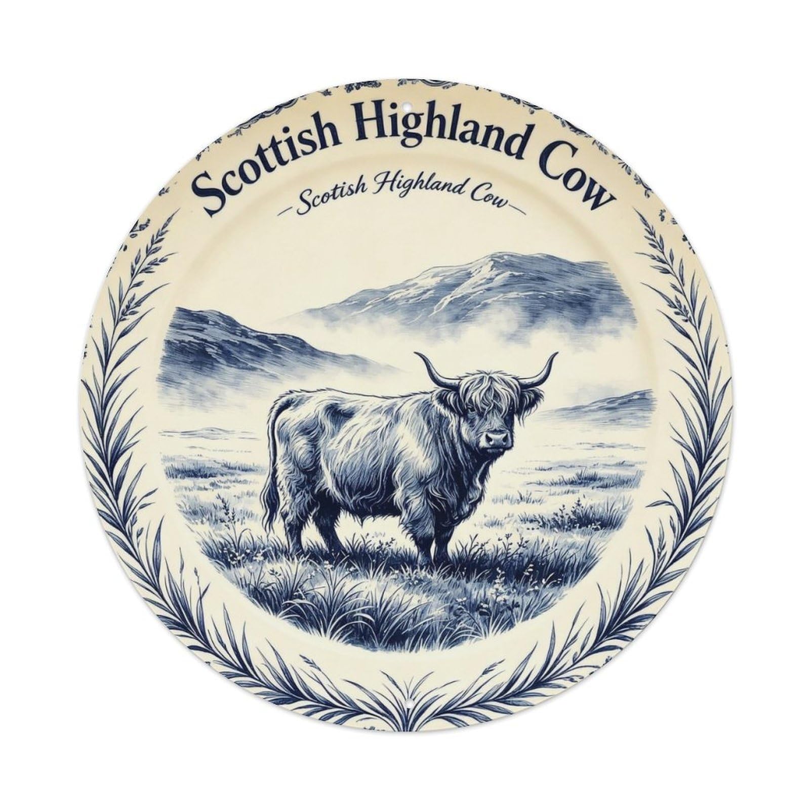 Scottish Highland Cow Metal Tin Sign Plaque