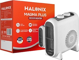 Halonix Magma Plus 1600W Fan Room Heater | SI Certified | 2 Heat Setting | Auto Cut-Off Safety | Noiseless Operation | Ene Price In India