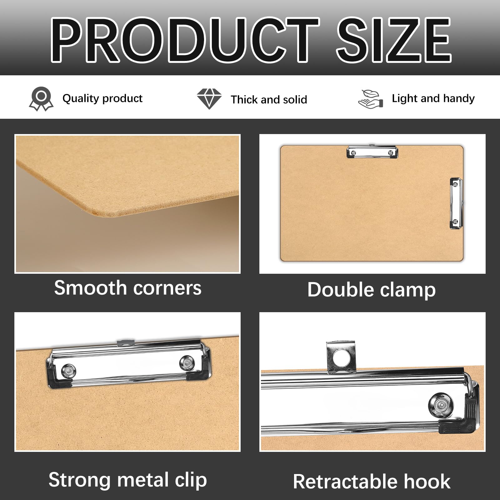 6 PCS Extra Large 11x17 Clipboard Wood Cleats With Low Profile