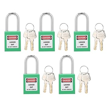 Adium Corrosion Proof Lock, Locking Tool Insulated Lockout 5Sets Portable for Construction Sites(Green)