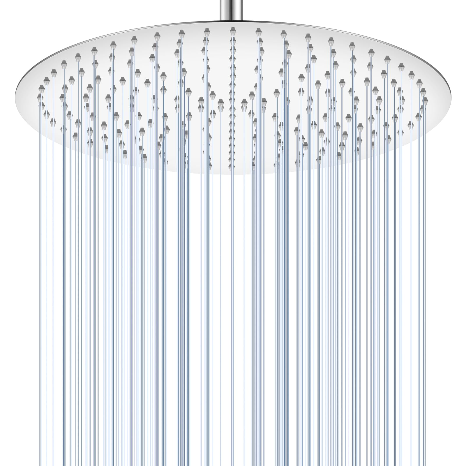 KINLIV 40 cm Round Rain Shower Head, Chrome, Large, 16 Inch Waterfall Shower Head, Water-Saving, All-Metal 304 Stainless Steel, Ceiling Rain Shower Heads with 230 Anti-Clogging Silicone Nozzles