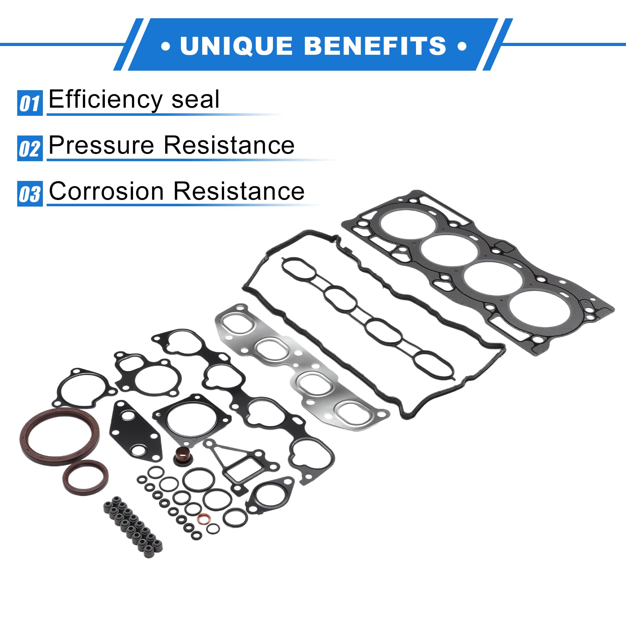 Juego De Juntas De Culata Para Nissan QR25/T31 1 Juego | Material: Metal Y Caucho, OE: A0101ET80J, Resistencia A Altas Temperaturas, Buena Elasticidad, Fácil Instalación