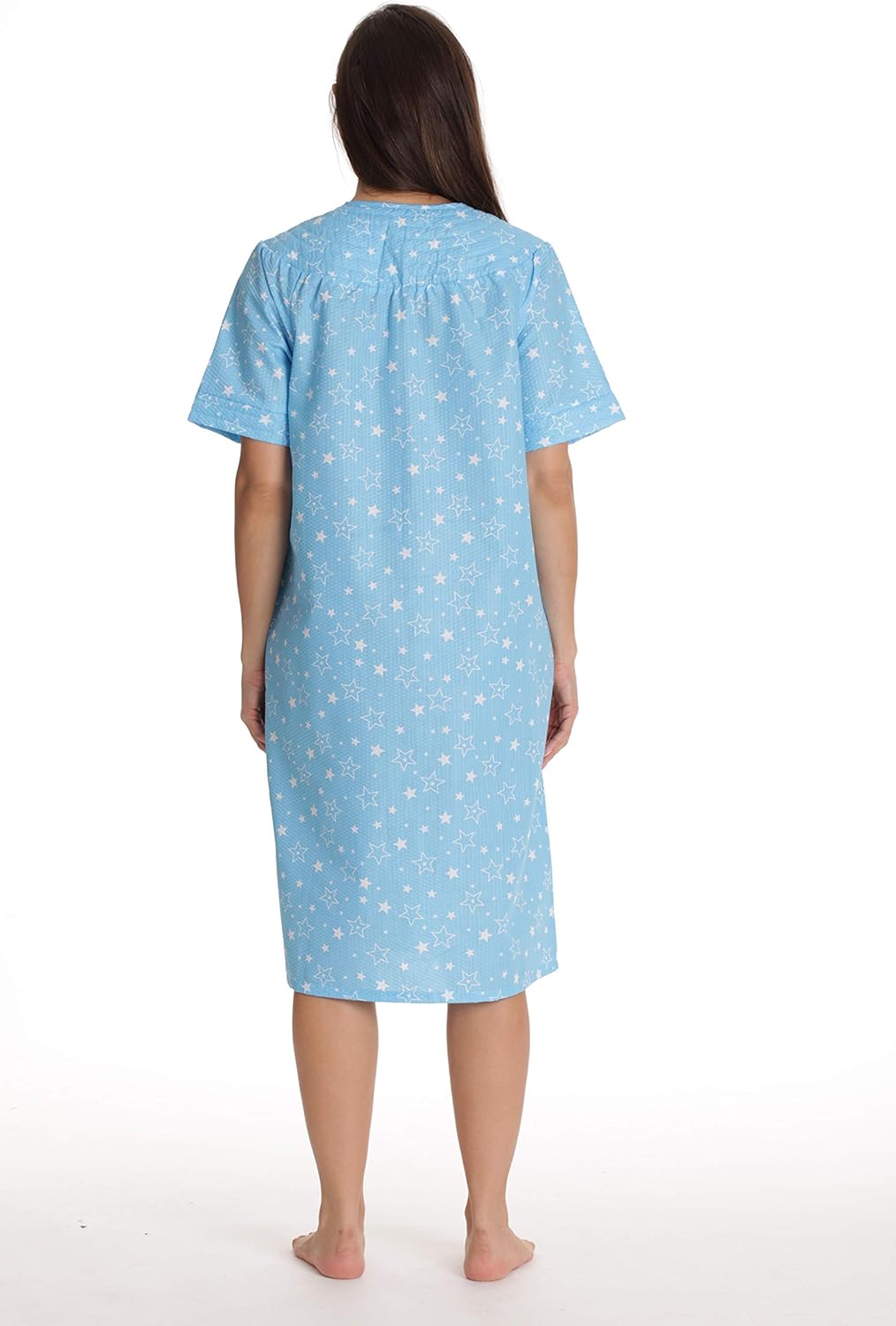 Duster Snap Front House Coats Dreamcrest Short Sleeve Seersucker