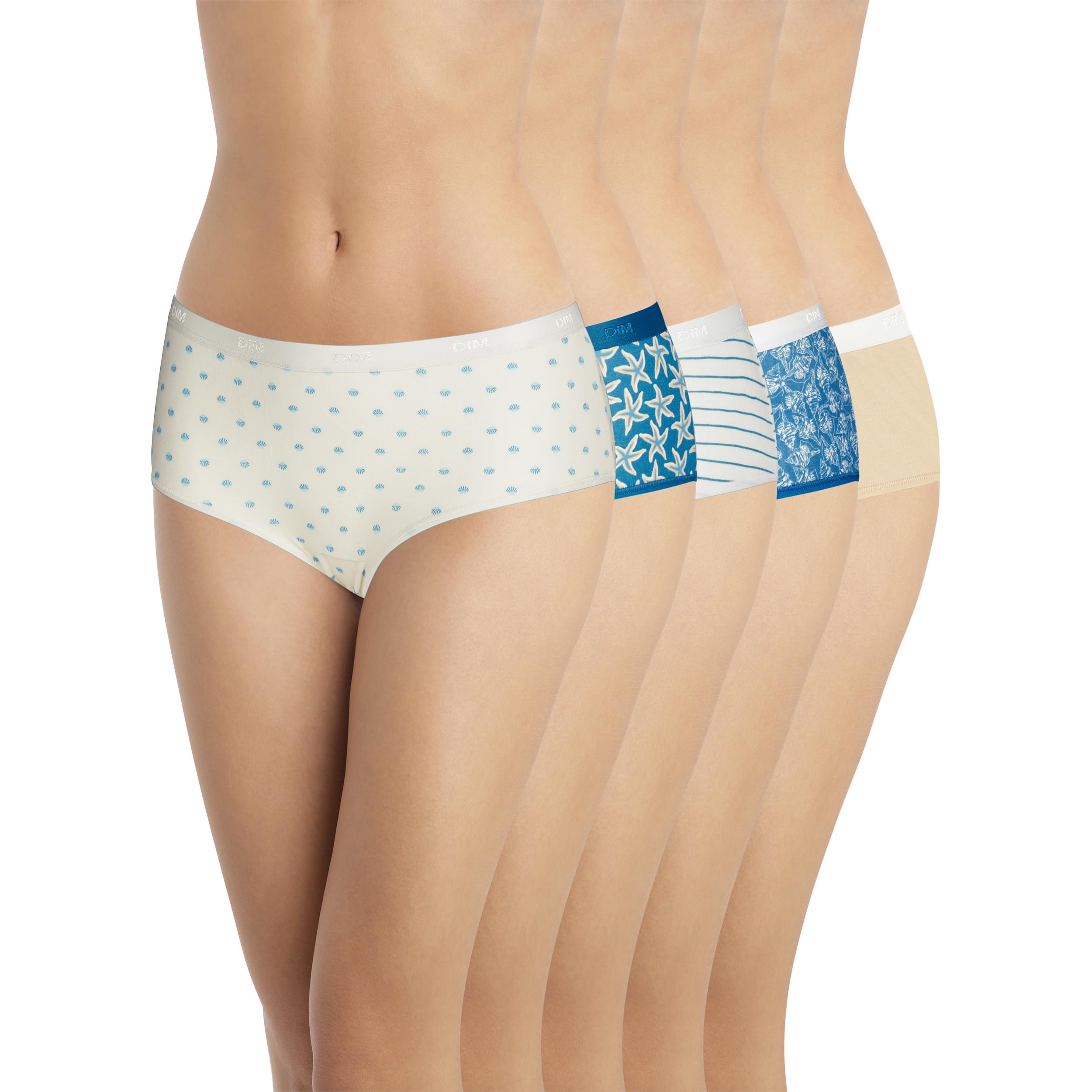 Dim Lot de Boxers Les Pockets Coton Couleurs & Motifs Femme x5