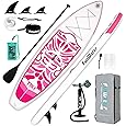 FunWater Inflatable 10'6×33"×6" Ultra-Light (17.6lbs) SUP for All Skill Levels Everything Included with Stand Up Paddle Board, Adj Floating Paddles, Pump, SUP Travel Backpack, Leash,Waterproof Bag