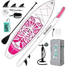 FunWater Inflatable 10'6×33"×6" Ultra-Light (17.6lbs) SUP for All Skill Levels Everything Included with Stand Up Paddle Board, Adj Floating Paddles, Pump, SUP Travel Backpack, Leash,Waterproof Bag