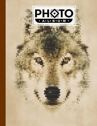 Photo Album: Wolf Vintage Album, Large Photo Albums with Writing Space Memo, Extra Large Capacity Picture Album, Family, Baby, Wedding, Travel Photo Book, 120 Pages, Size 8.5" x 11" by Sophia Simon