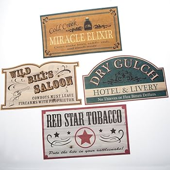 old west signs　オールスター　木製　看板　アメリカン　パブミラー Amazon.com: Old Style Western Signs : Home & Kitchen