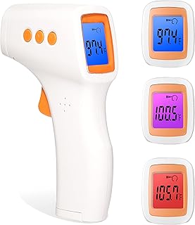 Non-Contact Forehead Thermometer, Infrared Forehead Thermometer Accurate Reading, Instant Fever Alarm Function with LCD Display - Touchless Thermometer Gun for Adults Kids Baby