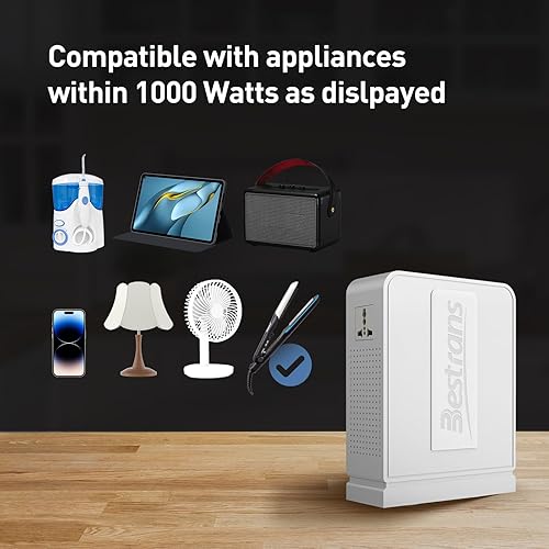 Miniatura 6 de BESTRANS Transformador Step Up de 110 V a 220 V, Convertidor de alta resistencia de 110 V a 220 V, transformador de potencia de 1000 W, convertidor