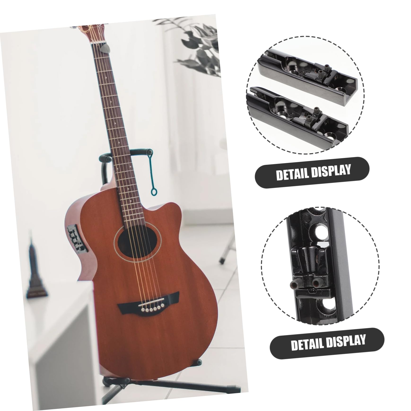 VICASKY Lot de 8 chevalets de guitare basse réglables en métal avec chevalets pour guitare électrique ou métallique