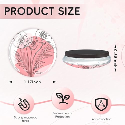 Miniatura 2 de DARUITE Imanes de vidrio para nevera, 12 unidades, imanes fuertes para adultos, imanes pequeños para nevera, lindos imanes para pizarra, oficina,