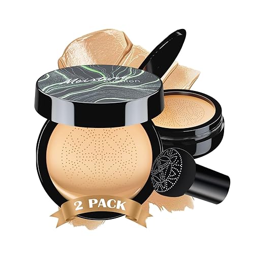 Miniatura 11 de OETUIOW Mushroom Head Air Cushion CC Cream - Base de maquillaje facial BB Cream para piel madura hidratante corrector aclarar larga duración, tono