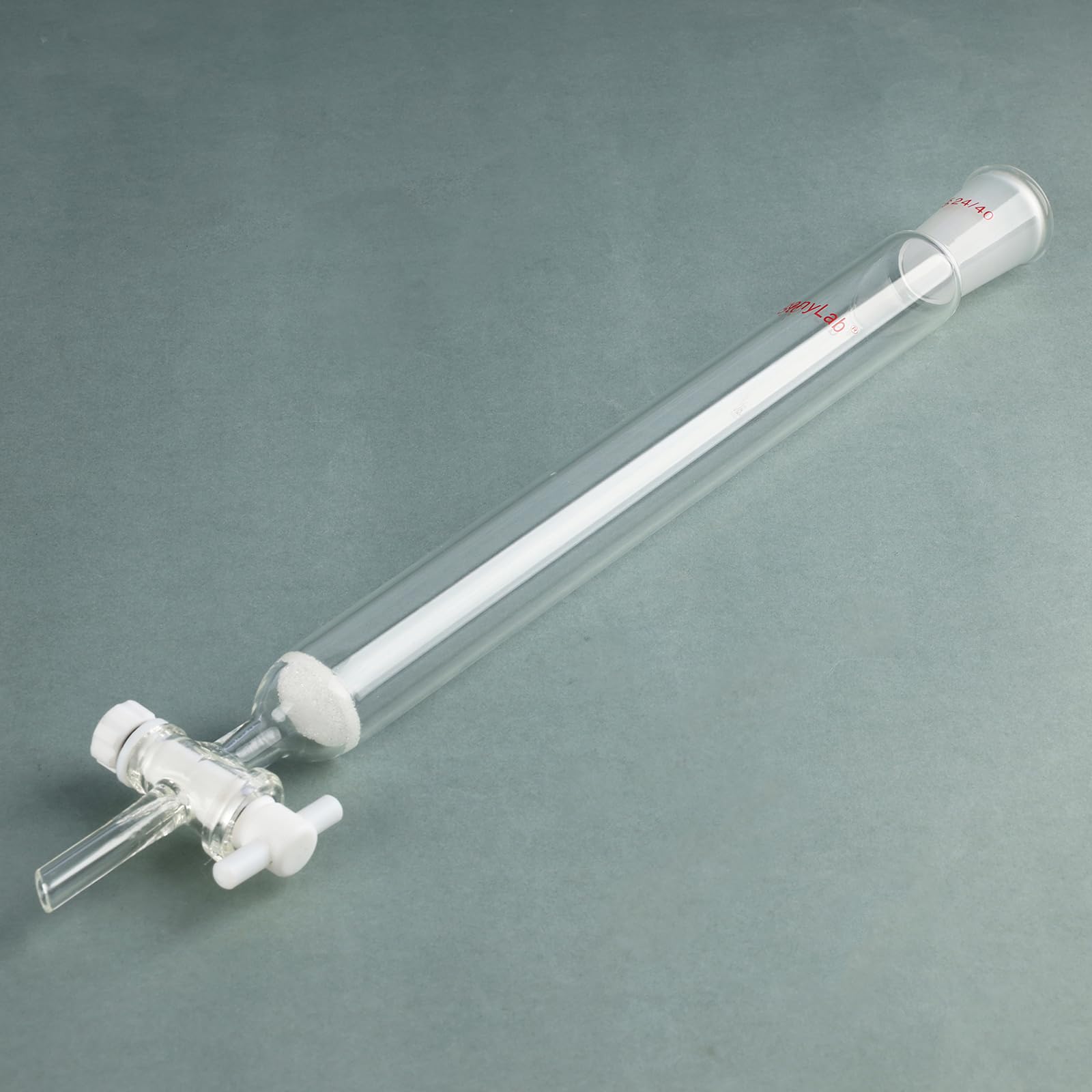stonylab Colonna di Cromatografia, Diametro Interno di 25,4 mm, Lunghezza Effettiva di 254 mm, Tappo di Sabbia G2, Giunto Conico Standard 24/40, Vetro Borosilicato, per Applicazioni di Laboratorio