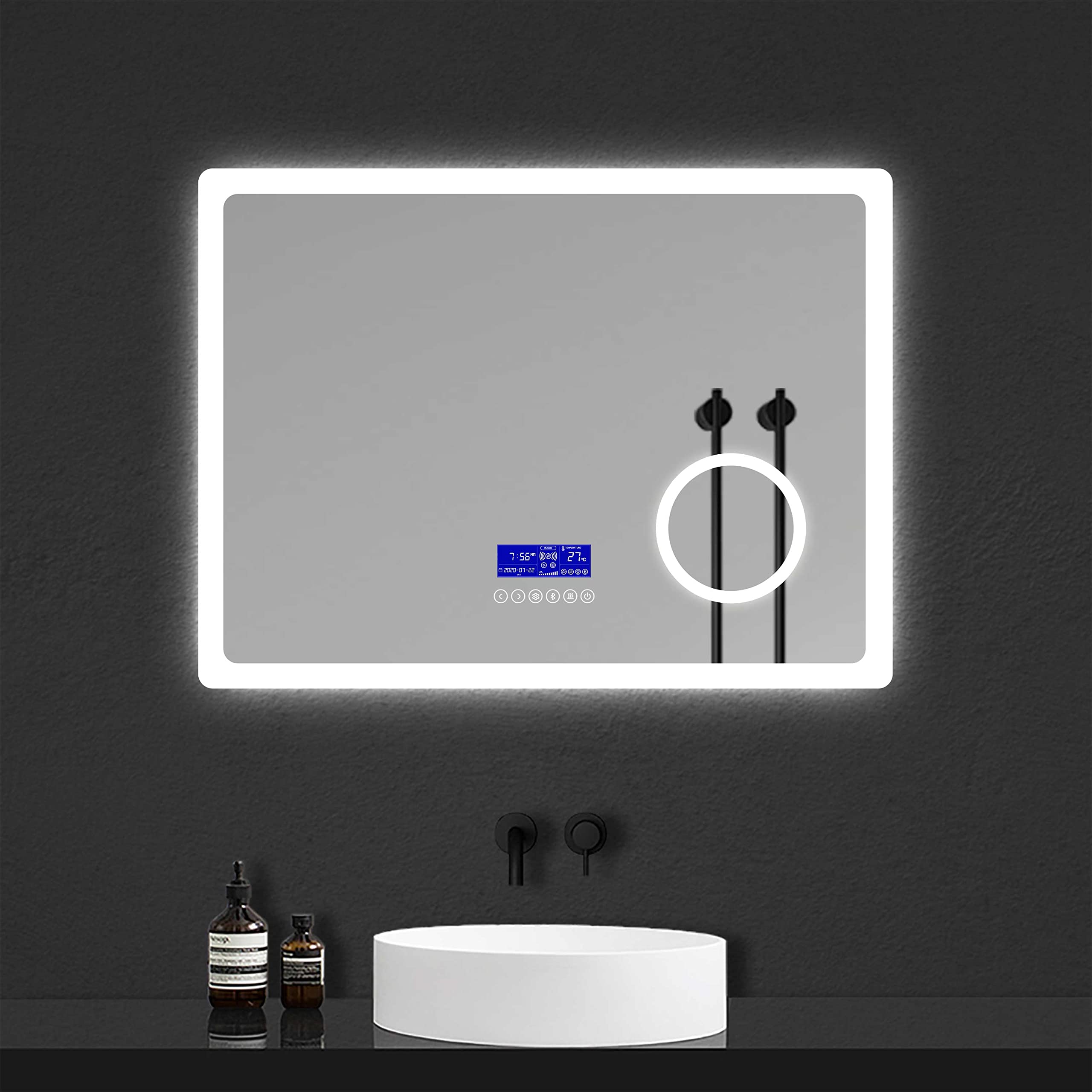 Buy Backlit Illuminated Bluetooth Bathroom Mirror 800x600 mm, Wall ed