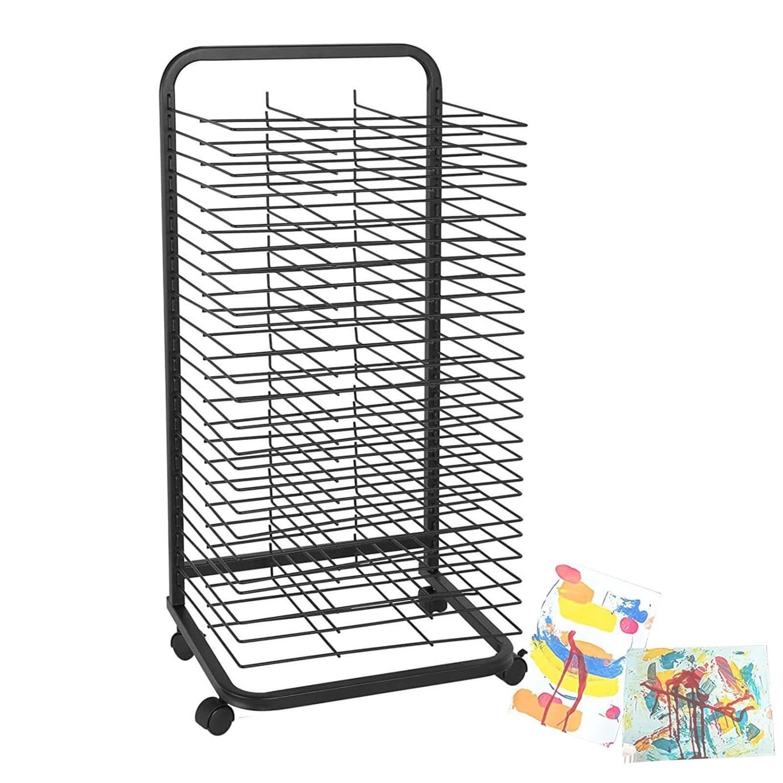 Stalowe Stojaki Do Suszenia Obrazów – Mobilny Metalowy Stojak Do Przechowywania Dzieł Sztuki, Składany Stojak Do Suszenia Obrazów Olejnych Na Powietrzu Do Sal Lekcyjnych, Wytrzymały Metalowy Stojak D