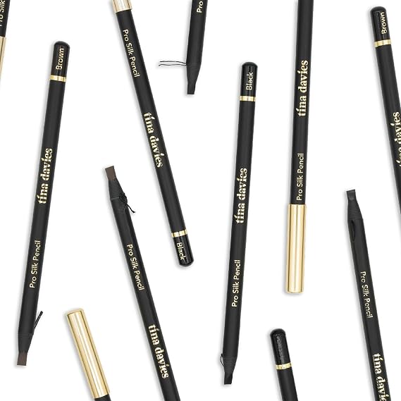 Tina Davies Pro Silk Pencil, Brow Mapping Eyebrow Pencil, Black