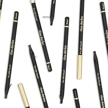 Tina Davies Pro Silk Pencil, Brow Mapping Eyebrow Pencil, Black